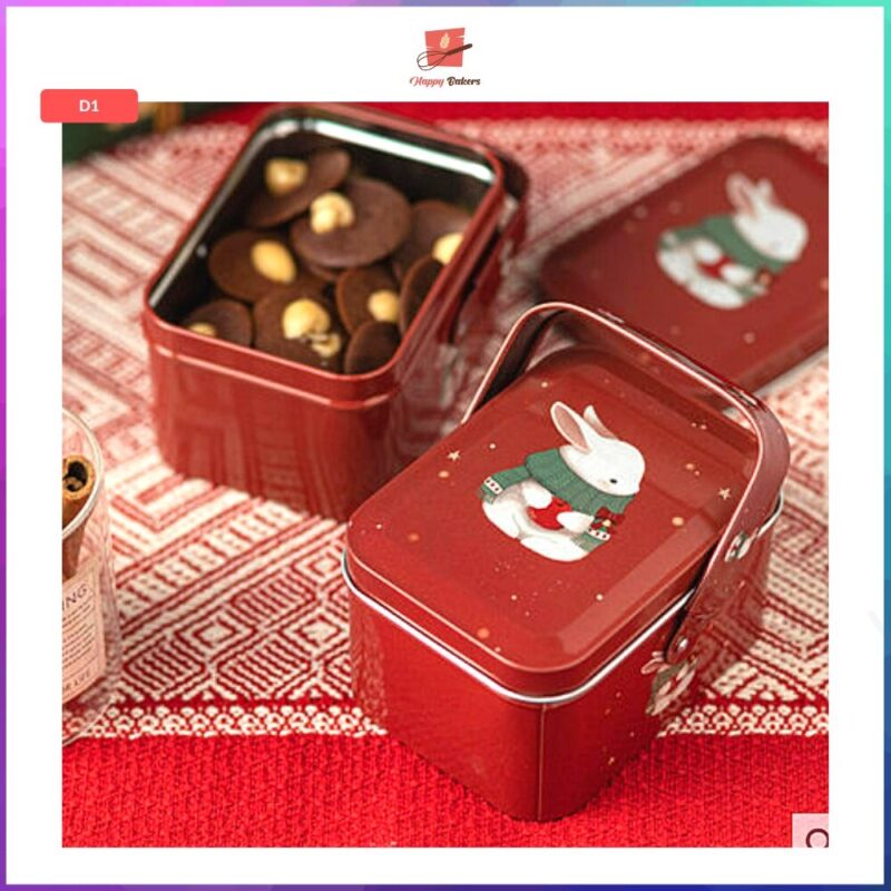 Christmas Steel Gift Box With Handle - Image 3