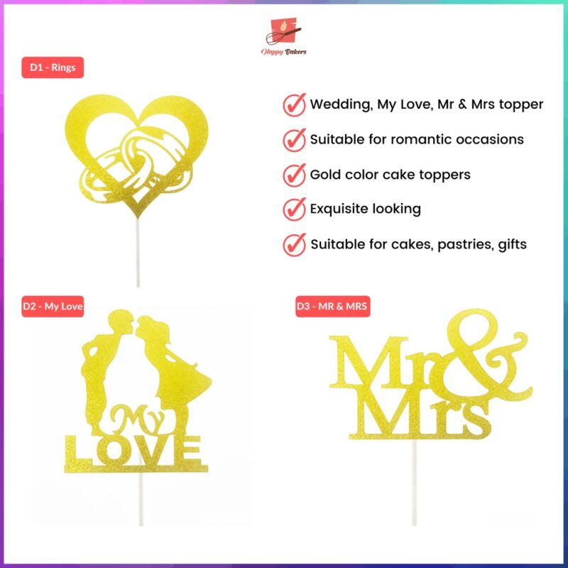Wedding My Love Romantic Valentine Cake Toppers