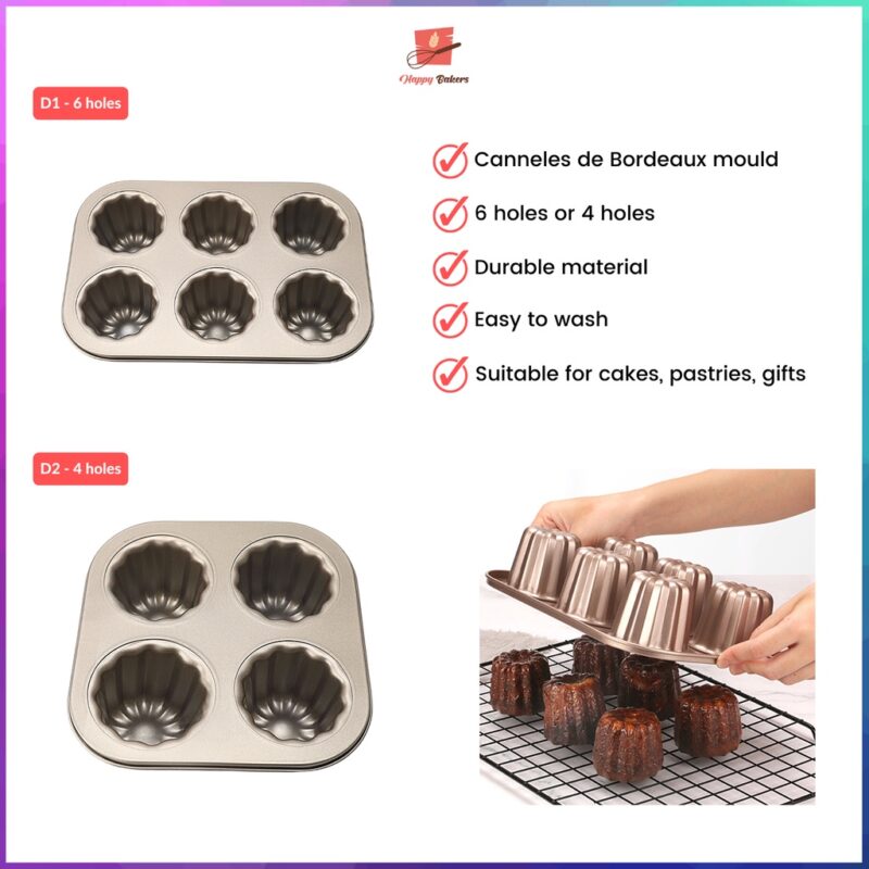 Canneles de Bordeaux Cake Pan Mould