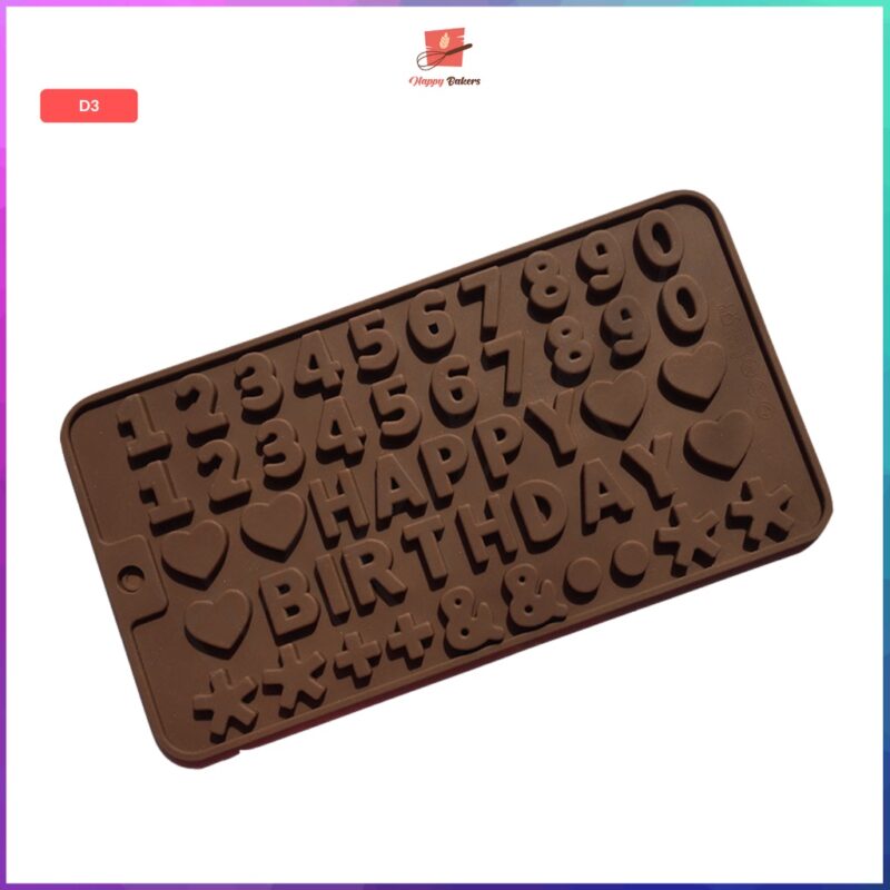 Alphabet Numbers Happy Birthday Silicon Chocolate Mould - Image 6