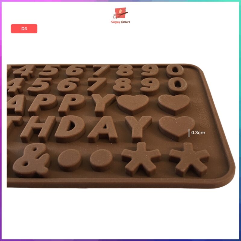 Alphabet Numbers Happy Birthday Silicon Chocolate Mould - Image 7