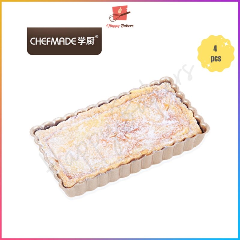 CHEFMADE Mini Rectangle 4pcs Tart Pan Set WK9037-4 - Image 2