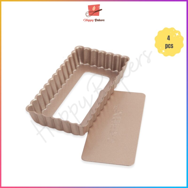 CHEFMADE Mini Rectangle 4pcs Tart Pan Set WK9037-4 - Image 5