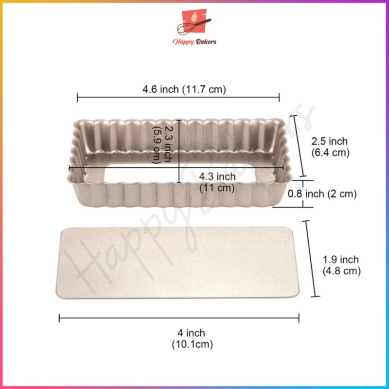 CHEFMADE Mini Rectangle 4pcs Tart Pan Set WK9037-4 - Image 6
