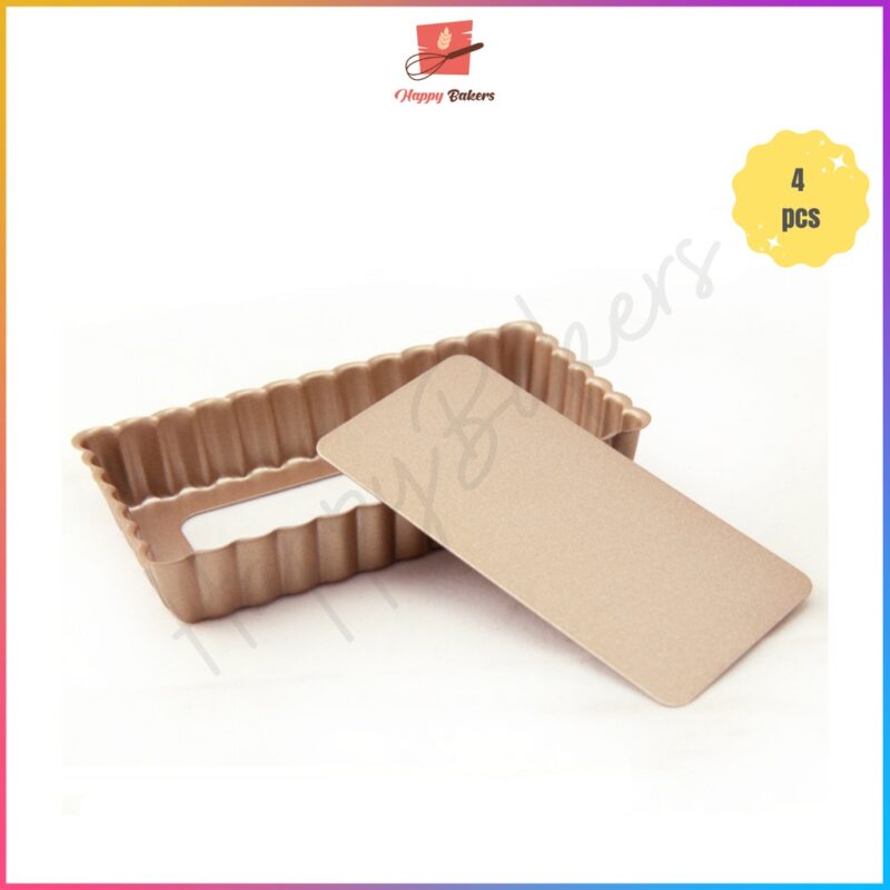 CHEFMADE Mini Rectangle 4pcs Tart Pan Set WK9037-4 - Image 7