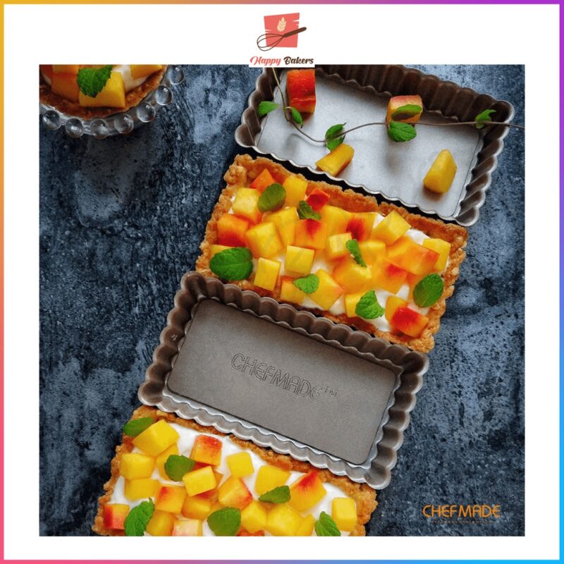CHEFMADE Mini Rectangle 4pcs Tart Pan Set WK9037-4 - Image 8