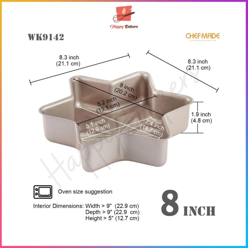 CHEFMADE Star Shape Cake Pan | WK9142 |  Non Stick Carbon Steel Quality Bakeware - Image 4