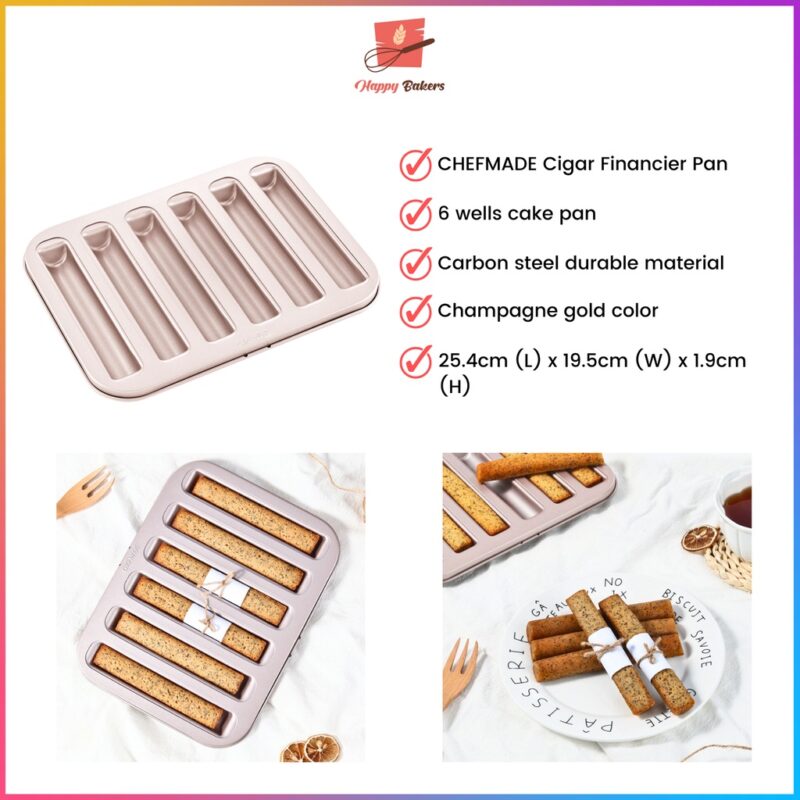 CHEFMADE WK9840 Cigar Financier Cake Mould