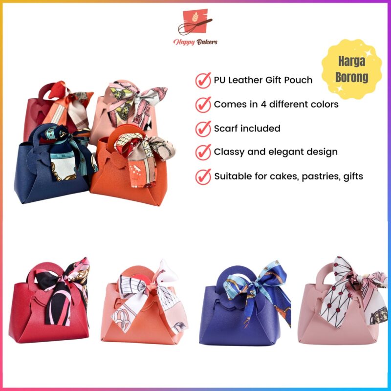 PU Leather Gift Pouch With Scarf