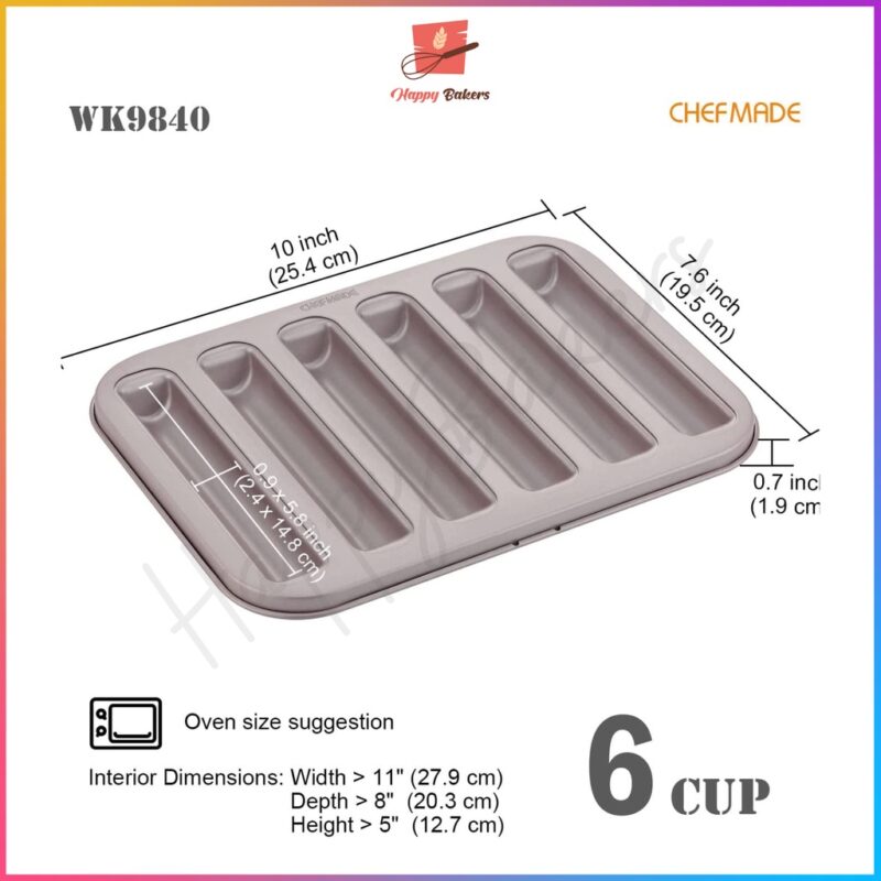 CHEFMADE WK9840 Cigar Financier Cake Mould - Image 3