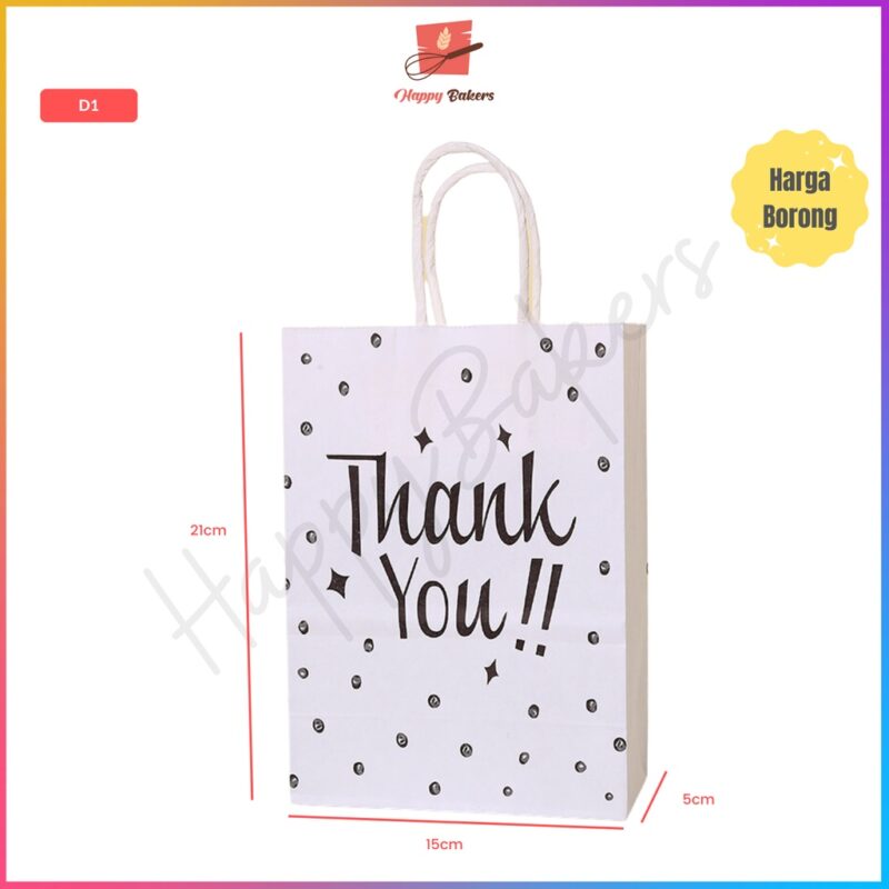 Thank you White Paper Bag - Image 3