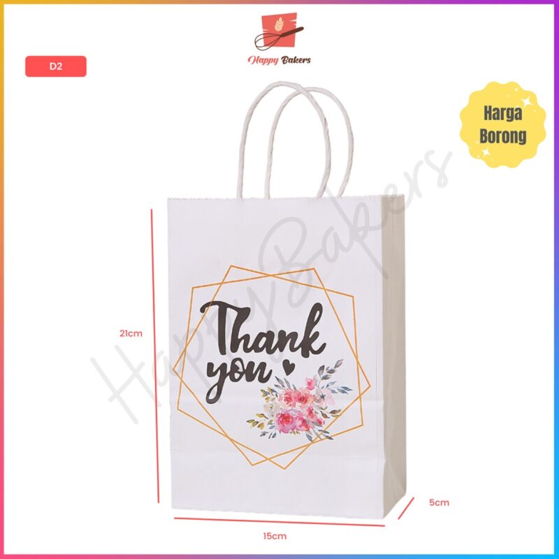 Thank you White Paper Bag - Image 4