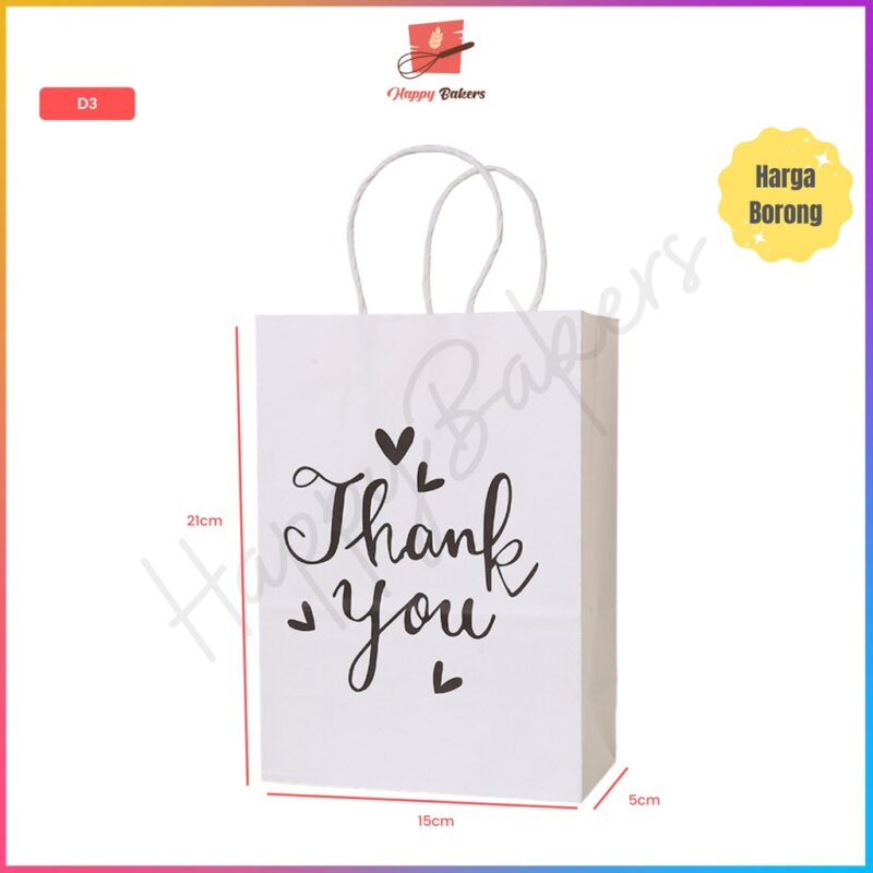 Thank you White Paper Bag - Image 5
