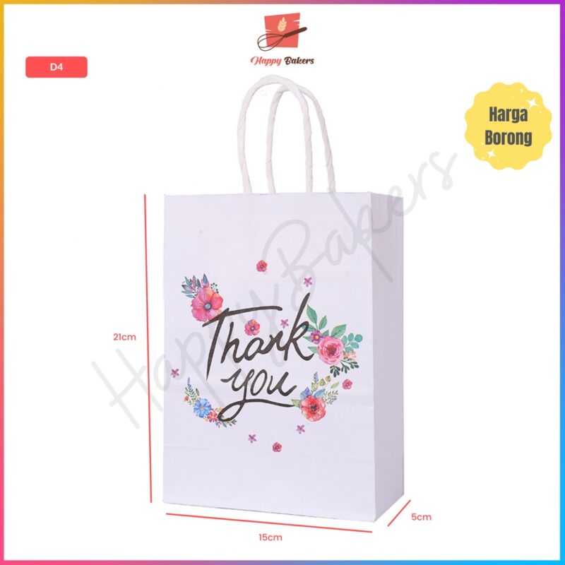 Thank you White Paper Bag - Image 6