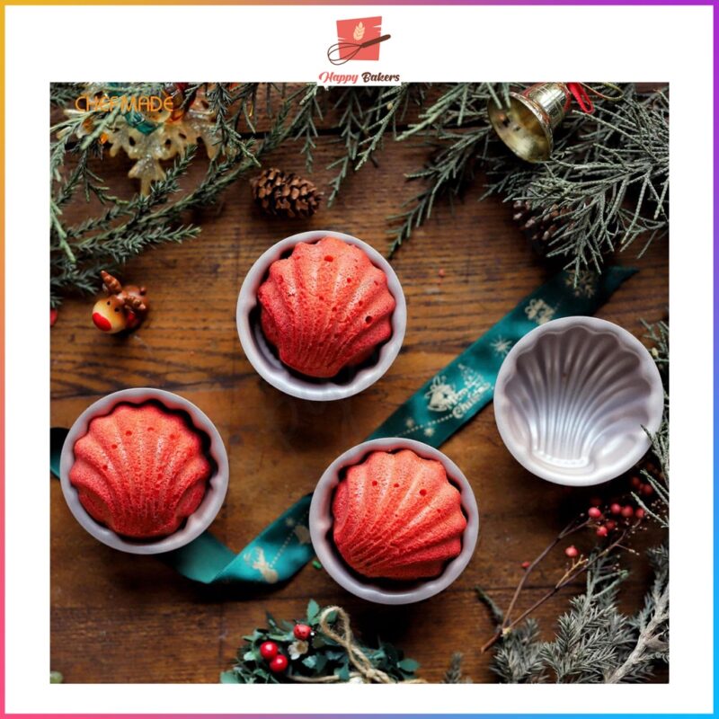 CHEFMADE WK9910-4 Mini Madeleine 4pcs Cake Pan Set - Image 6