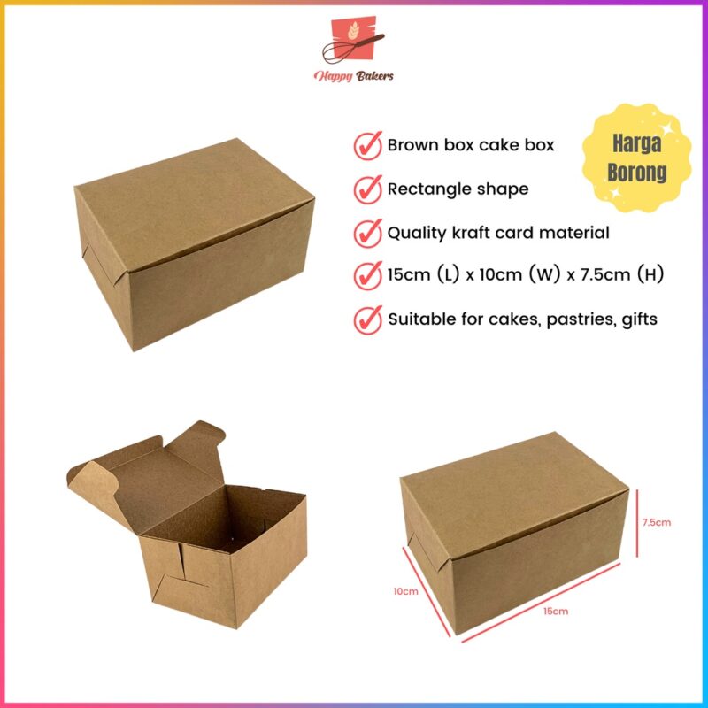 Brown Cake 4 by 6 Inches Box