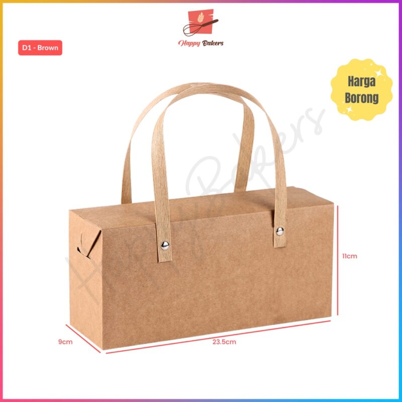 Classical Rectangle Kraft Gift Box With Handle - Image 3