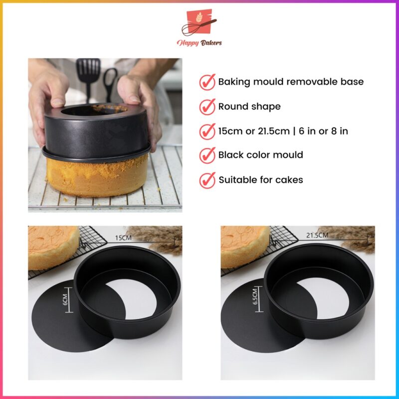 Round 16cm or 21cm Baking Tray Removable Base
