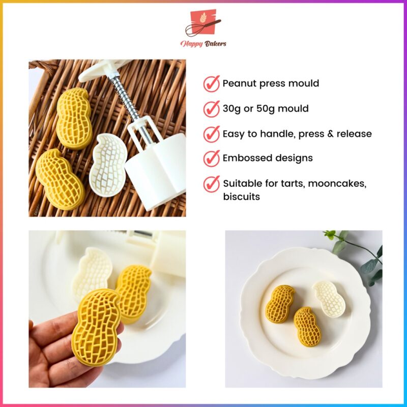 Peanut Shape Mooncake 30g or 50g Mould Press