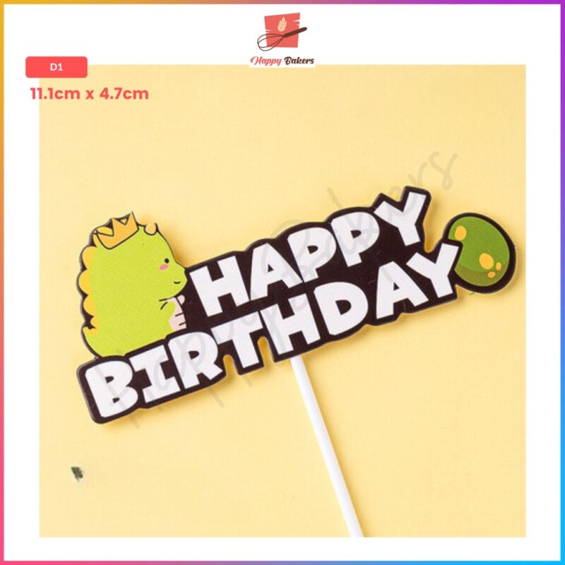 Dinosaur Theme Happy Birthday Cake Toppers - Image 2