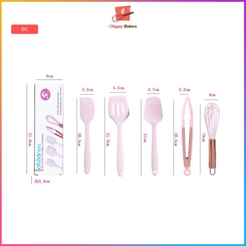 5 in 1 Children Set Silicone Baking Tools - Image 4