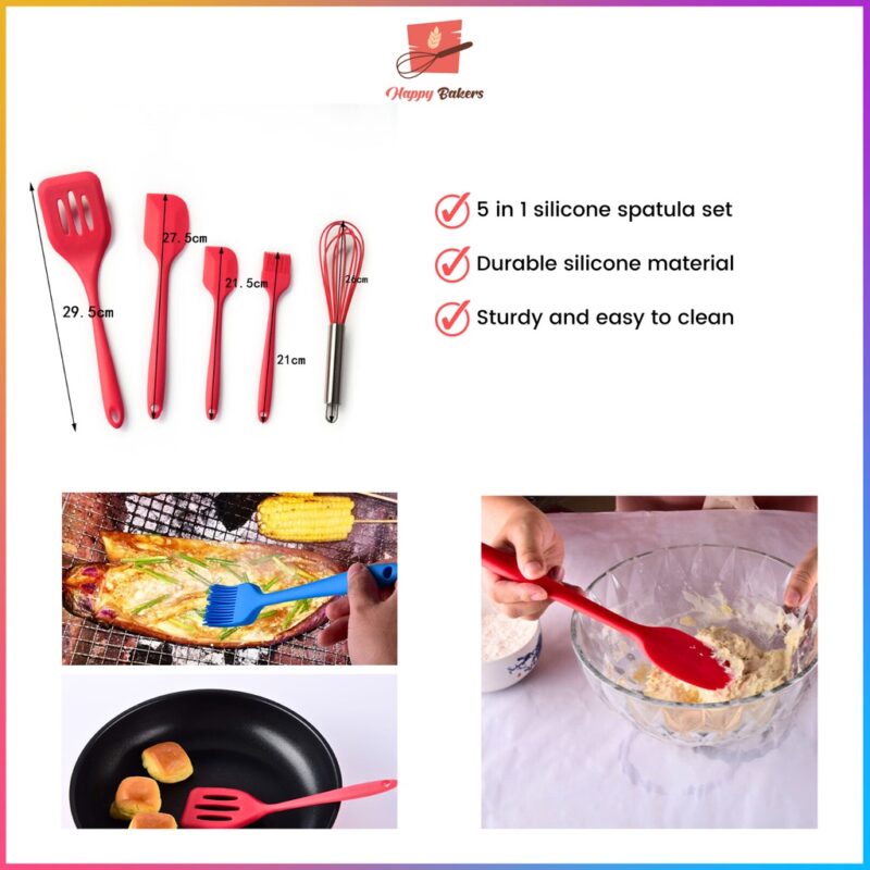 5 in 1 Silicone Spatula Whisk Brush Set