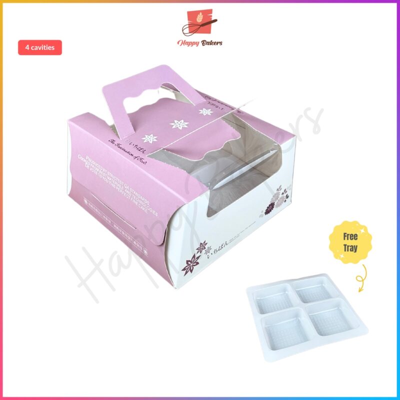 Snow Skin Mooncake 4 / 6 Cavities Box With Tray - Image 2
