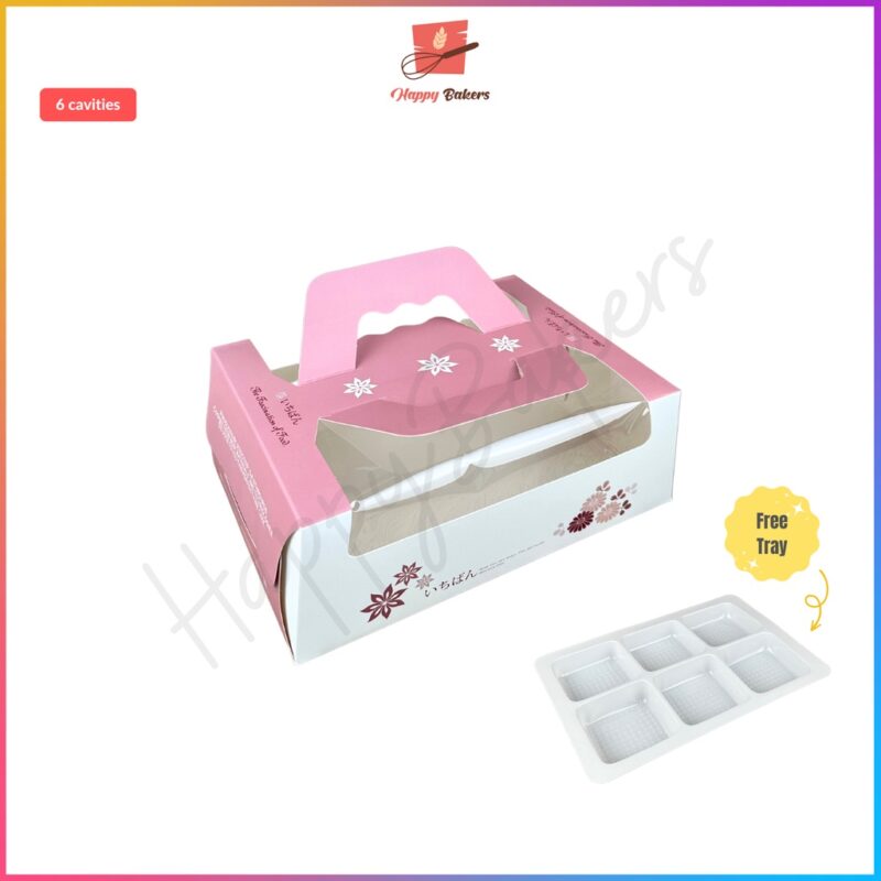 Snow Skin Mooncake 4 / 6 Cavities Box With Tray - Image 4