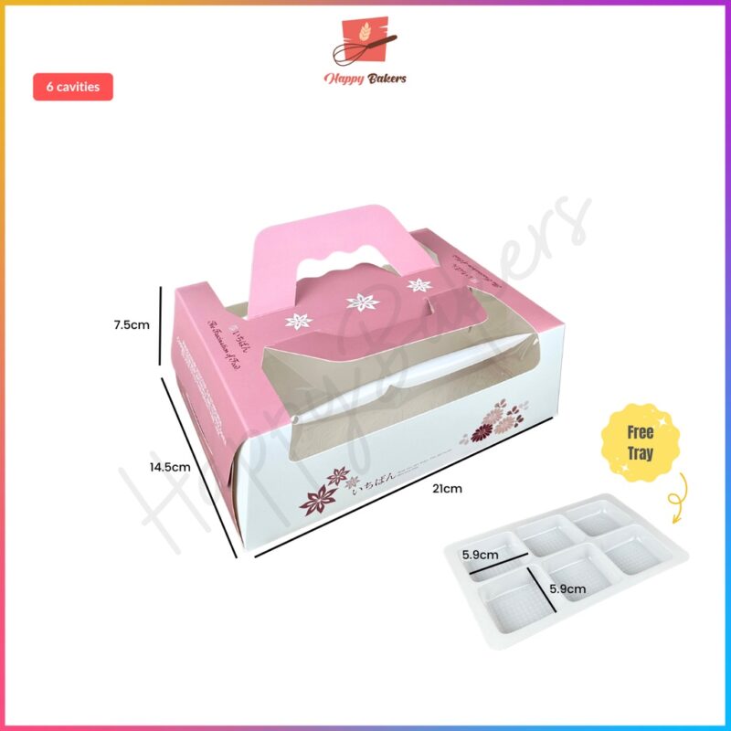 Snow Skin Mooncake 4 / 6 Cavities Box With Tray - Image 5