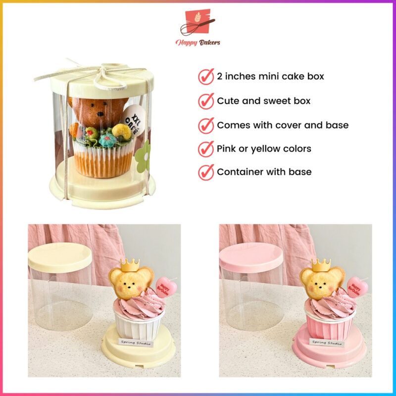 Mini Cake Round 2 Inches Container Box