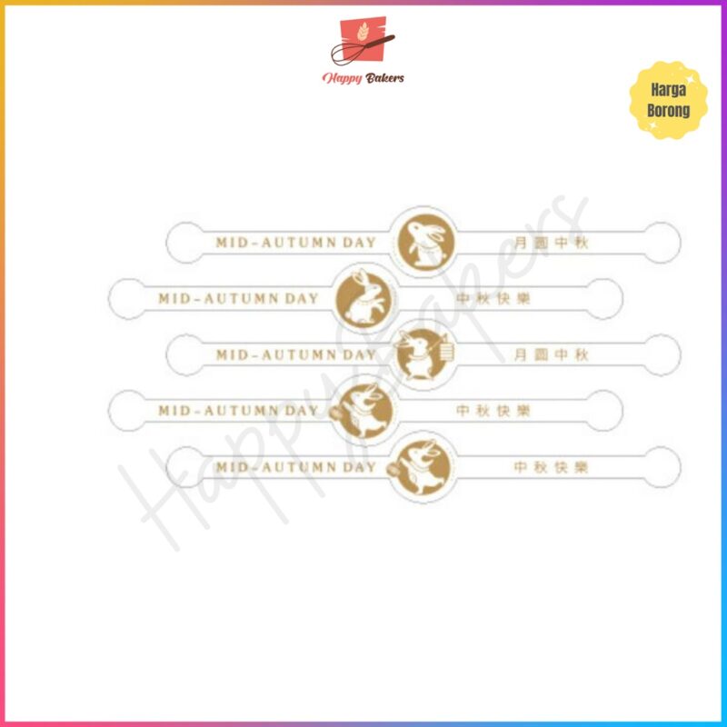 Mid Autumn Gold Bunny Long Stickers