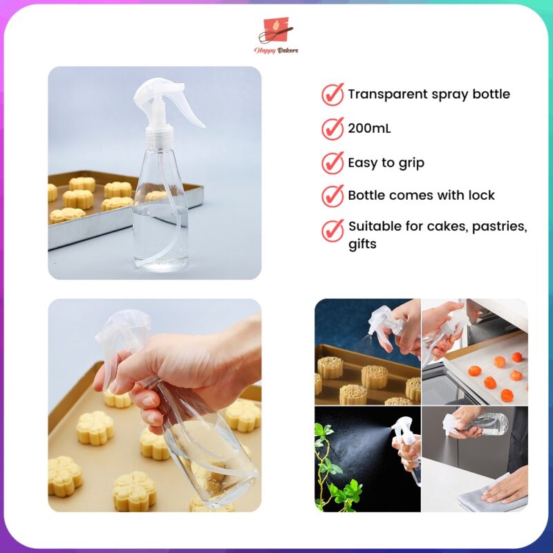 Clear Spray 200ml Bottle with Lock