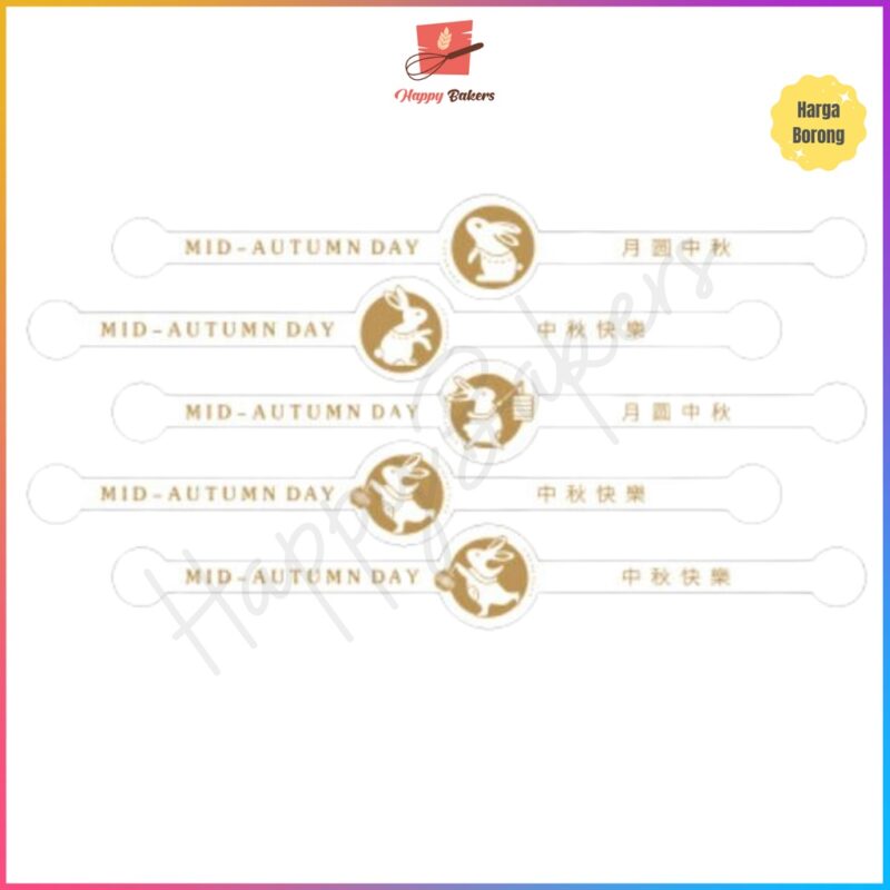 Mid Autumn Gold Bunny Long Stickers - Image 2