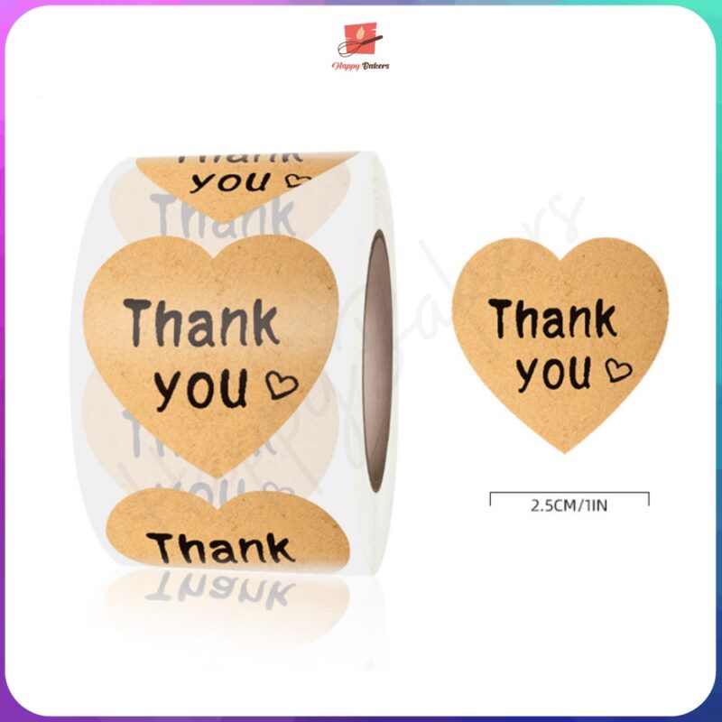 Heart Shape Colorful Thank You Sticker 2.5cm - Image 2