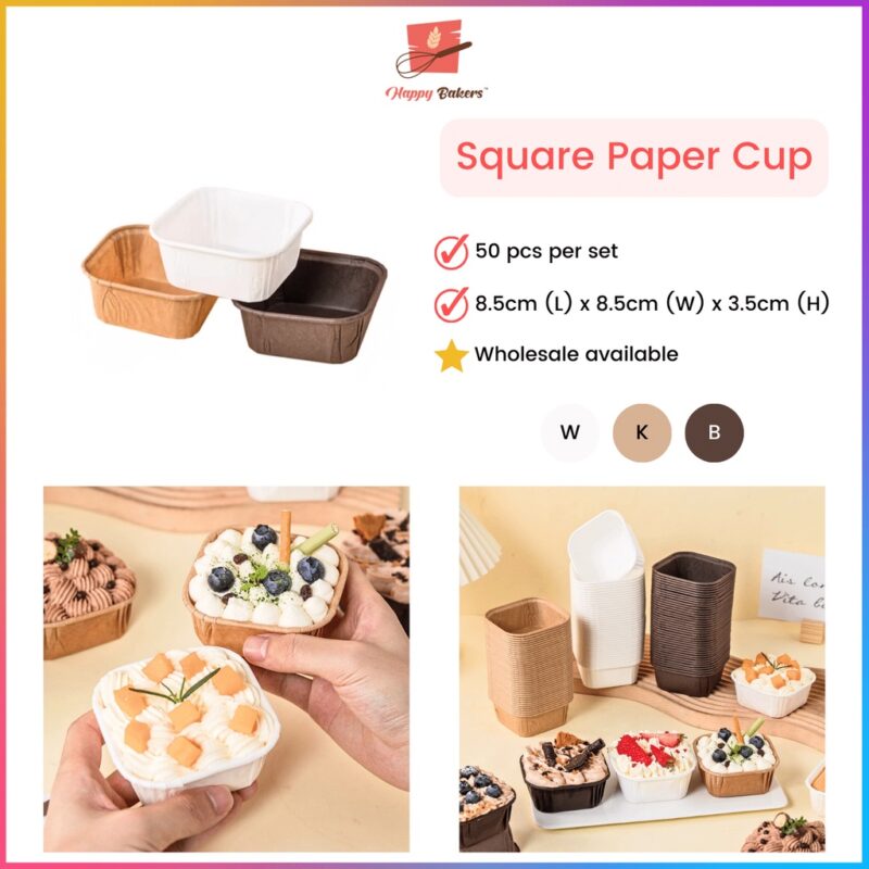 Square Paper Cup 50pcs Set