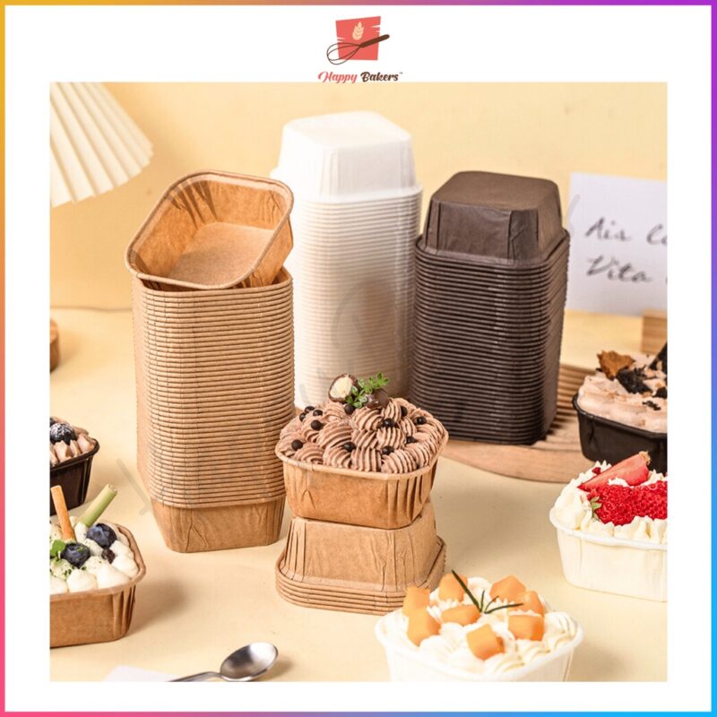 Square Paper Cup 50pcs Set - Image 2