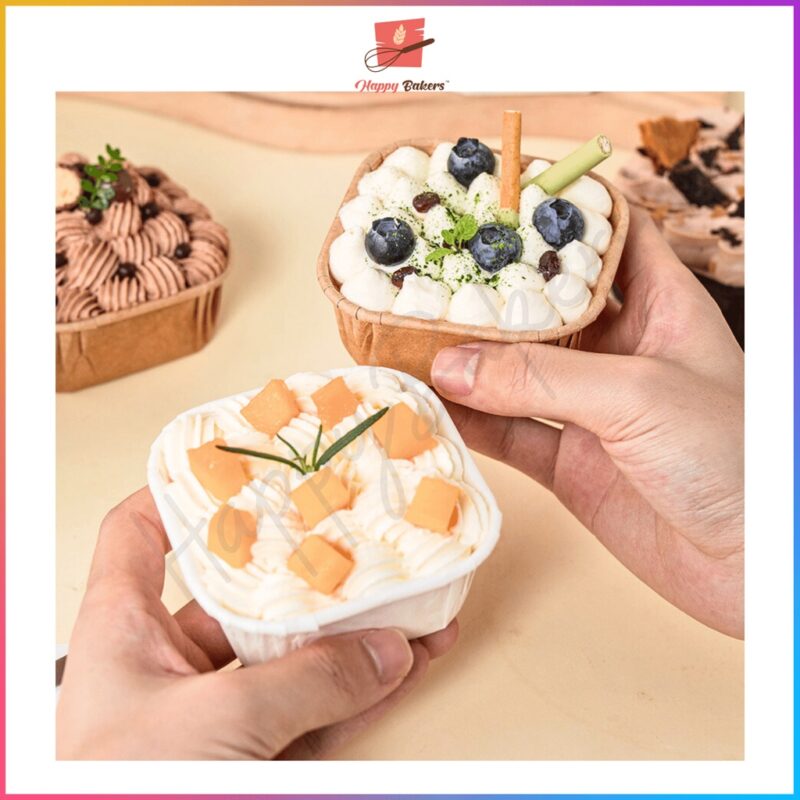 Square Paper Cup 50pcs Set - Image 3