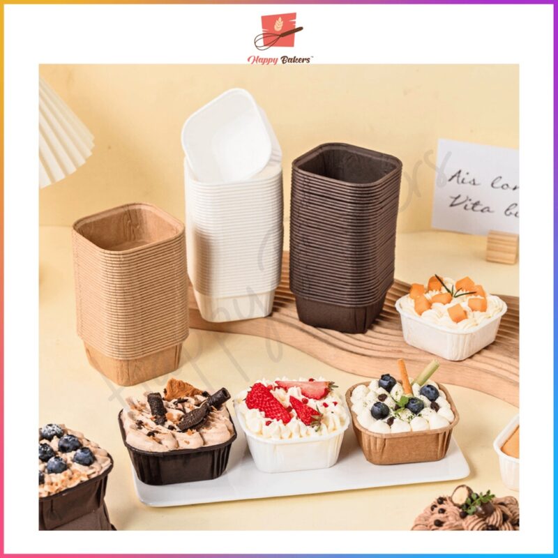 Square Paper Cup 50pcs Set - Image 4