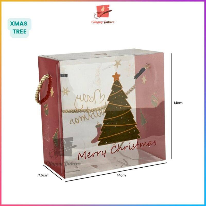 Christmas Plastic Gift Box With String - Image 3