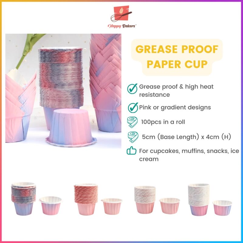 Grease Proof Paper Cup 100pcs Set