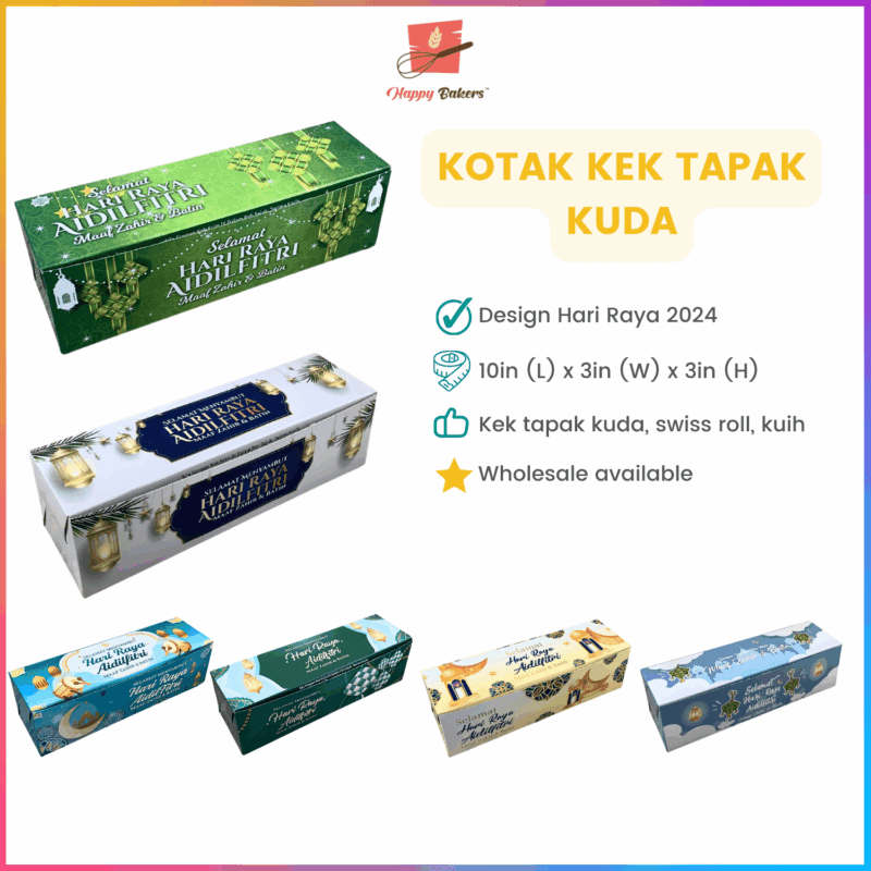 Kotak Kek Tapak Kuda Hari Raya 10 Inci