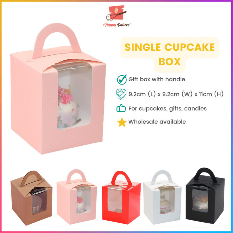 Single Cupcake Box with Handle 5pcs