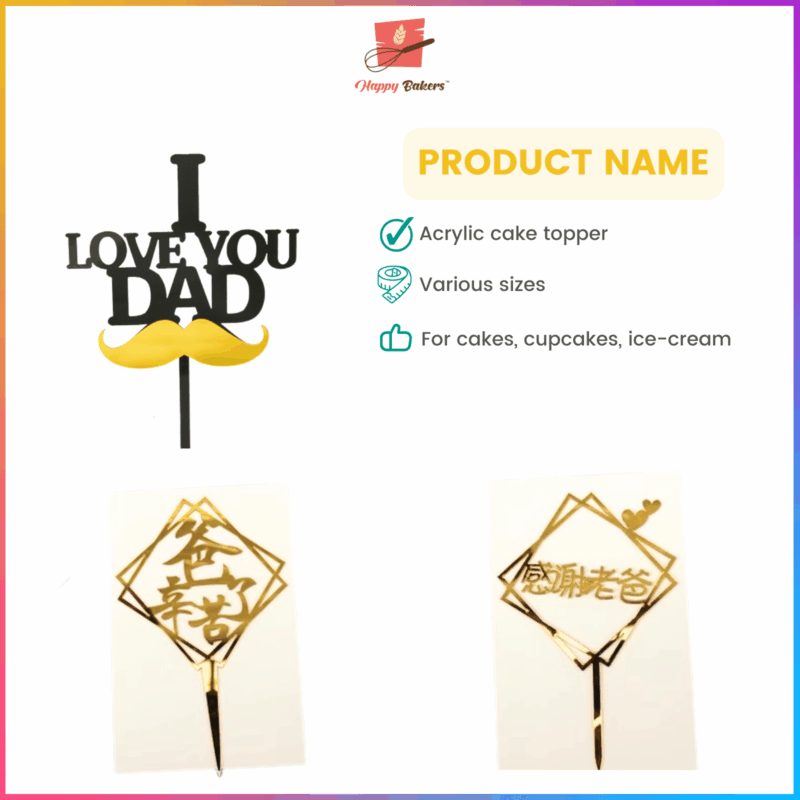 I Love Dad Father Cake Topper