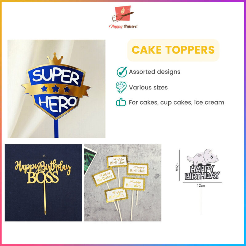 Super Hero Happy Birthday Boss Cake Toppers