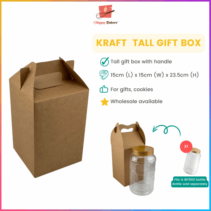 Kraft Tall Gift Box With Handle