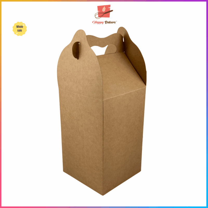 Kraft Tall Gift Box With Handle - Image 3