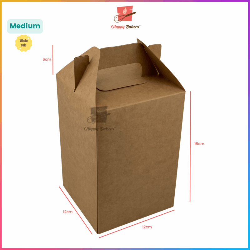 Kraft Medium Gift Box With Handle - Image 3