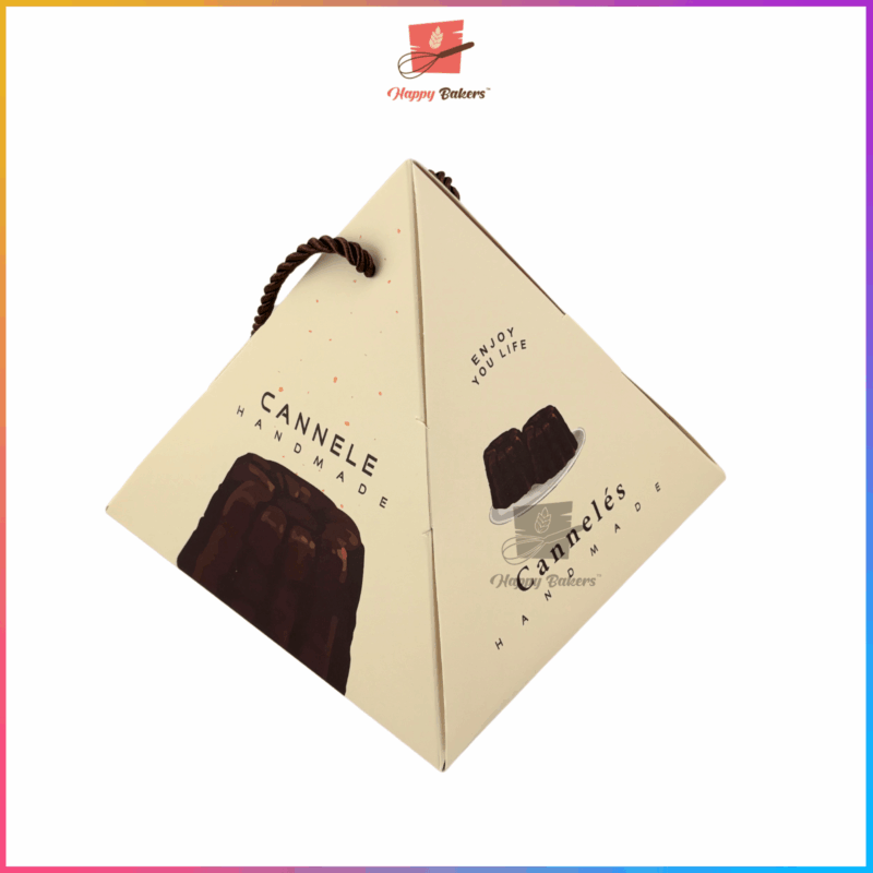Triangle Canele 4 Cavities Gift Box With Handle - Image 2