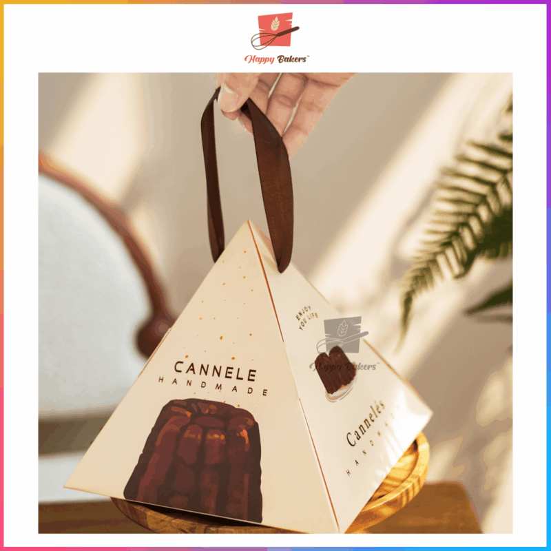 Triangle Canele 4 Cavities Gift Box With Handle - Image 5