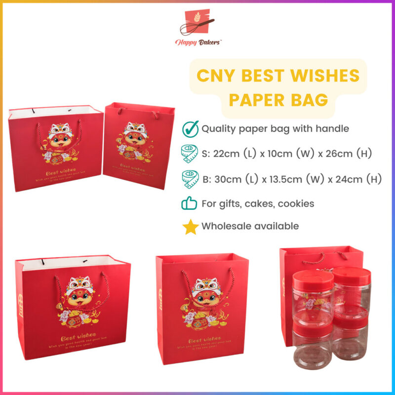 CNY Best Wishes Gift Paper Bag With Handle